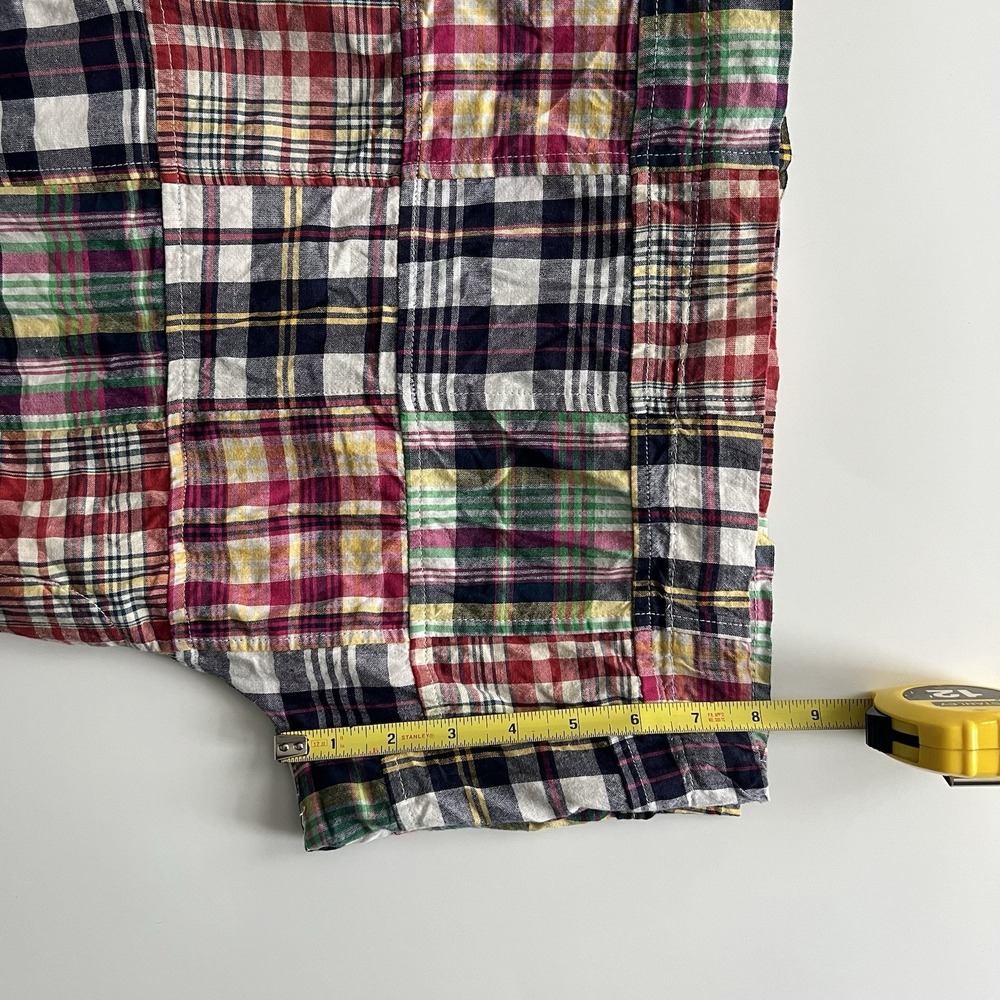 The Vermont Country Store Men's 38 Shorts Plaid Patchwork Madras Cotton Preppy - Picture 11 of 12